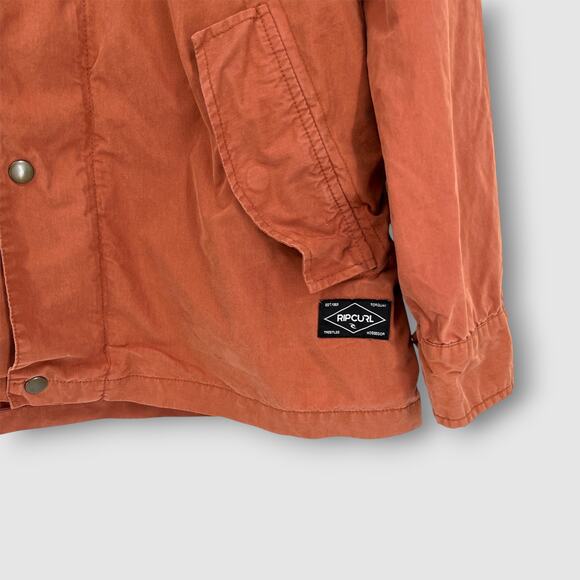 Rip Curl Burnt Orange Hooded Utility Jacket Slim Fit Size Medium - Picture 3 of 6